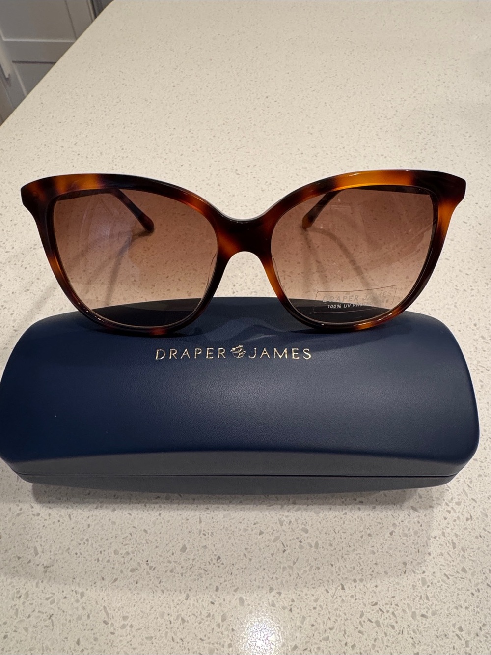 Draper James Tortoiseshell Cat-Eye Sunglasses with Brown Gradient Lenses